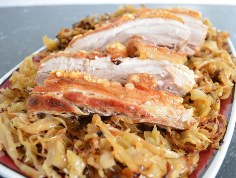Beer-Braised Pork Belly With Sauerkraut