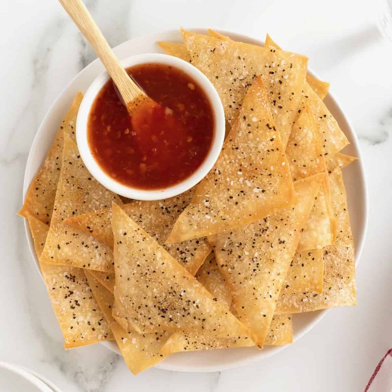 Wonton Crisps with Sesame