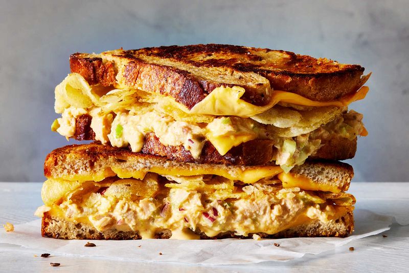 Tuna Melt with Cheddar on Rye