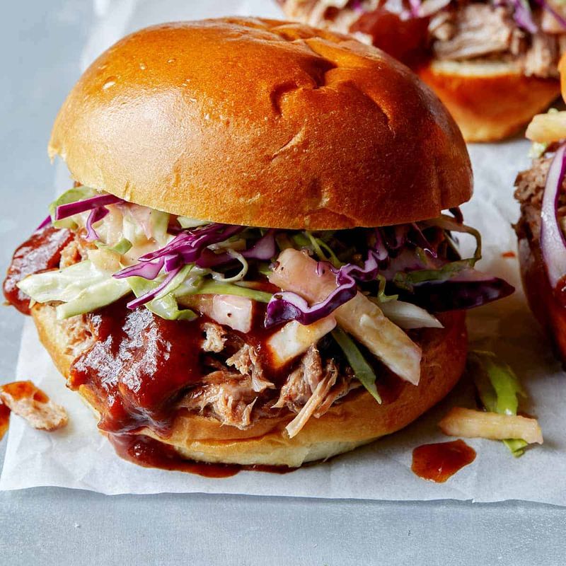Pulled Pork with Coleslaw and BBQ Sauce