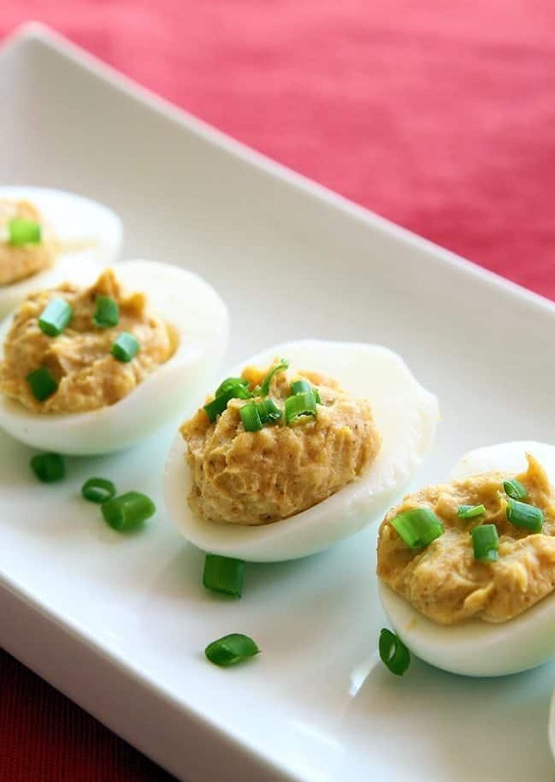 Curry Sauce Deviled Eggs