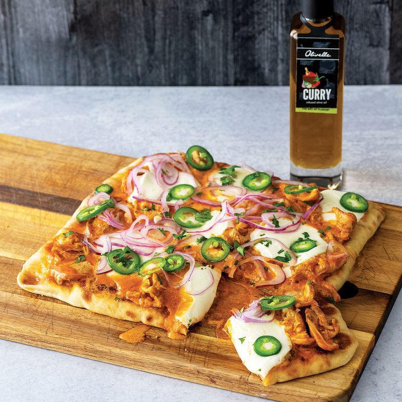 Curry Sauce Flatbread Pizza