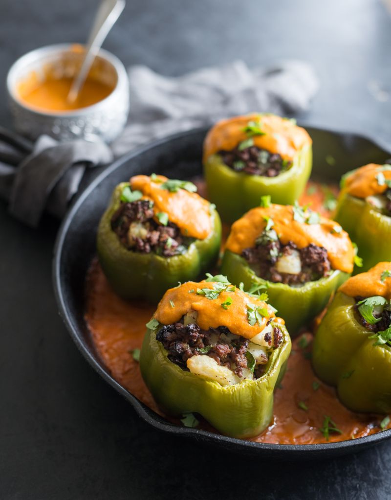 Curry Sauce Stuffed Bell Peppers