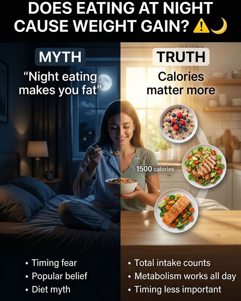 Eating After 8 PM Causes Weight Gain