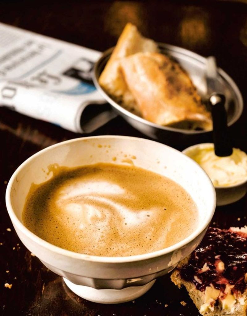 Drinking Coffee from a Bowl