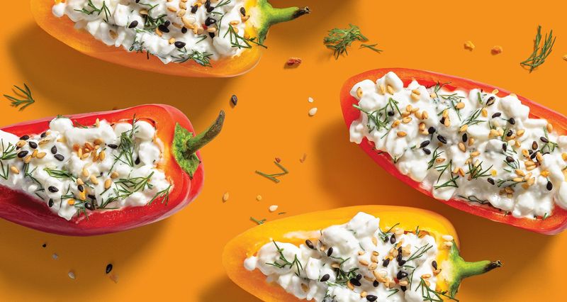 Cottage Cheese and Veggie Stuffed Bell Peppers