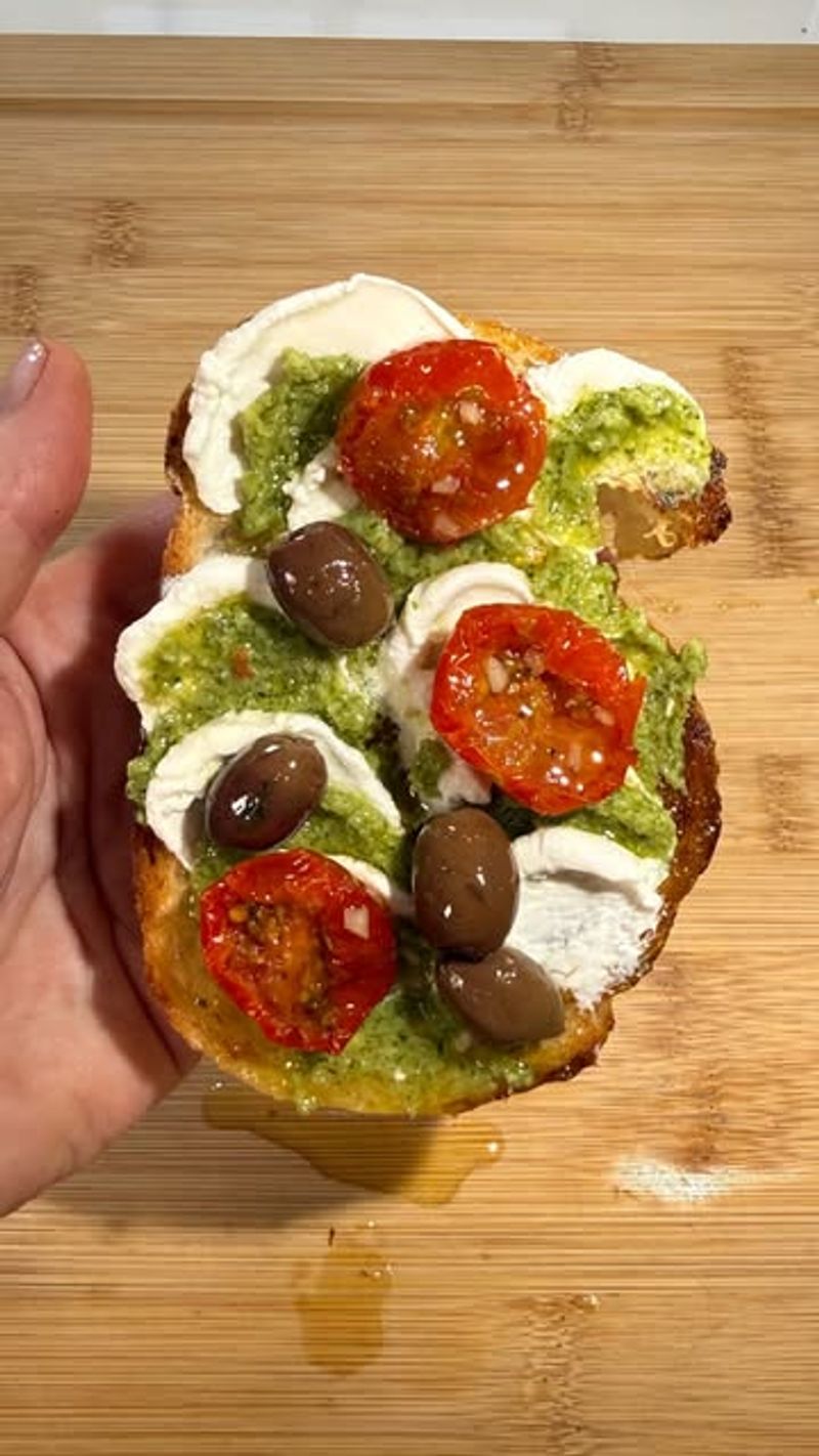 Pesto and Mozzarella Toast