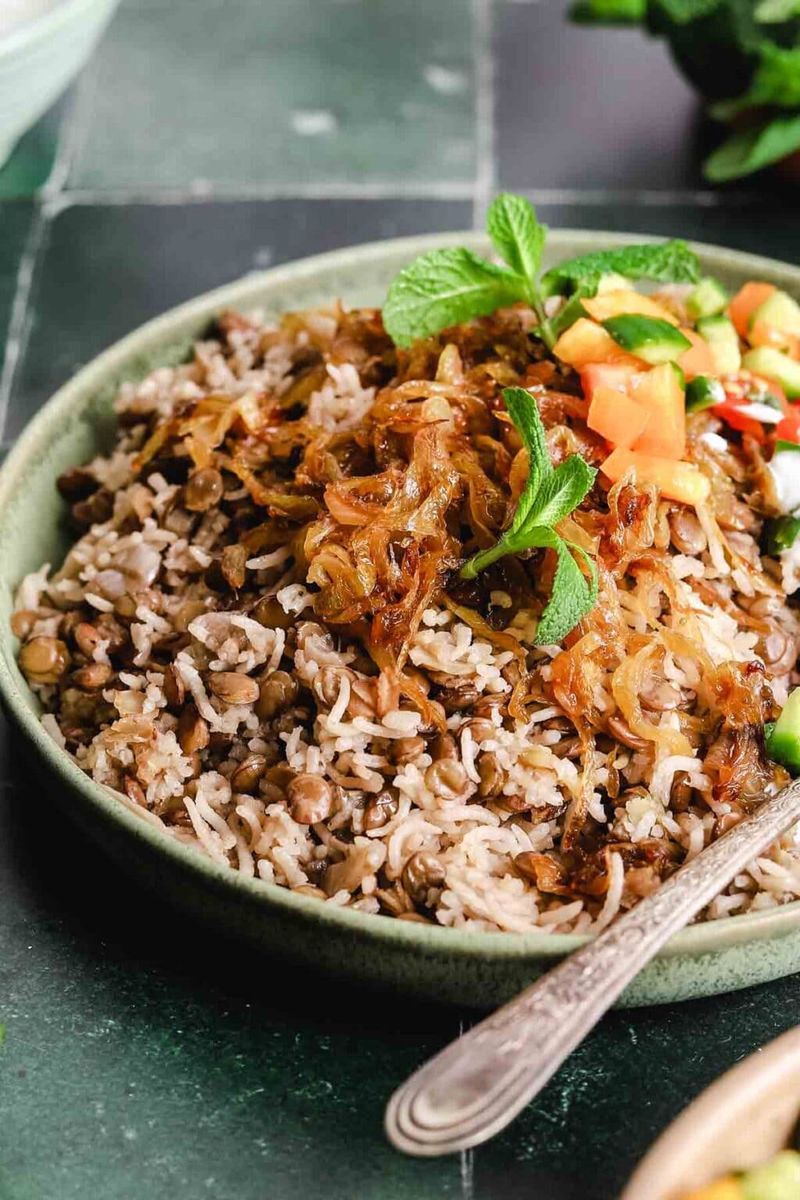 Mujaddara (Lentils and Rice with Caramelized Onions)