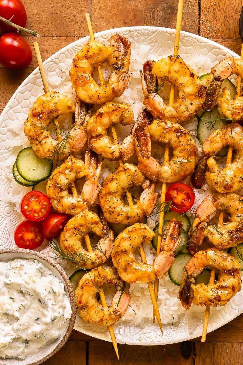 Grilled Shrimp Skewers with Tzatziki