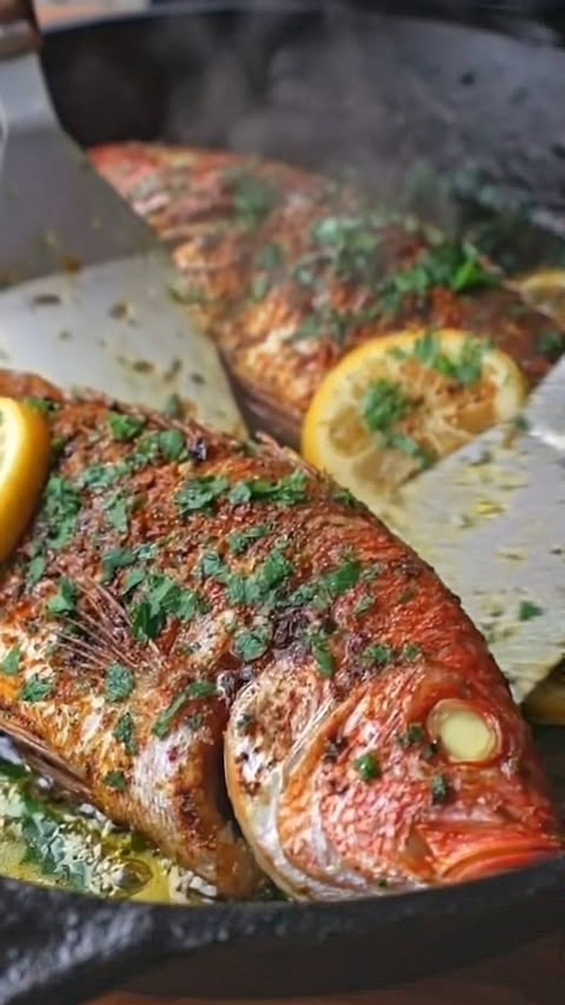 Pan-Seared Snapper with Herb Butter and Asparagus