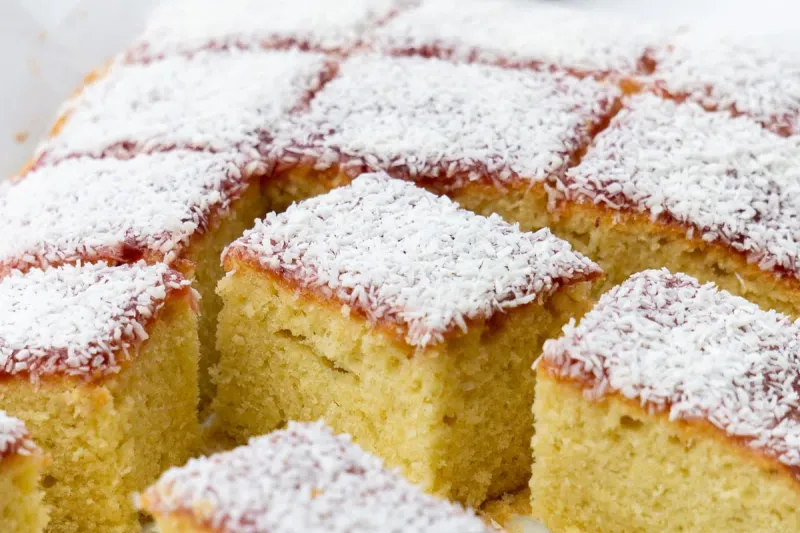 Coconut Sponge with Jam