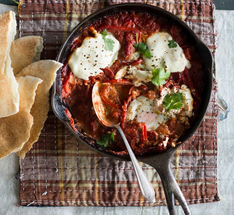 Shakshuka Bel Jibn (Tunisian Cheese Shakshuka)