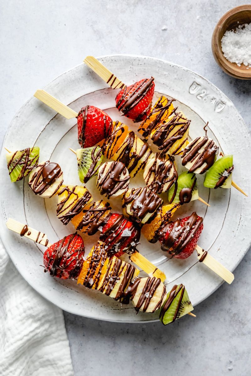 Fresh Fruit Skewers with Honey Drizzle