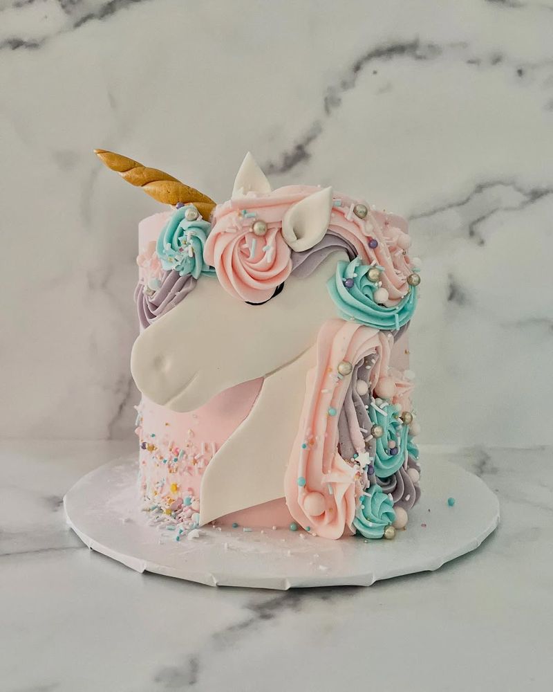 Unicorn Cake with Pastel Swirls