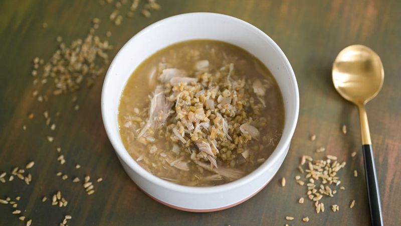Freekeh Soup (Levantine Roasted Green Wheat Soup)