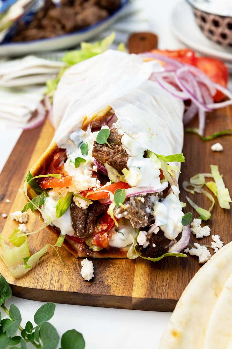 Tzatziki Lamb Pita Wraps
