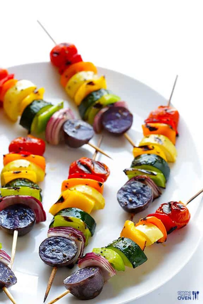 Rainbow Vegetable Kebabs