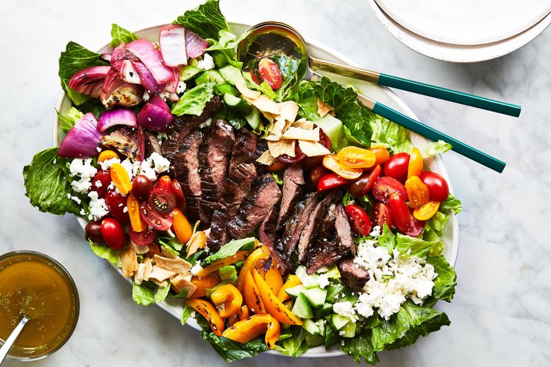 Protein-Packed Greek Salad with Grilled Steak