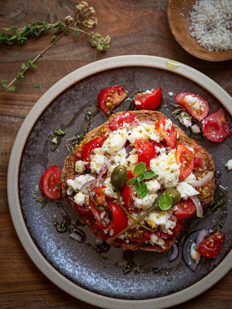 Dakos (Cretan Barley Rusk Salad)