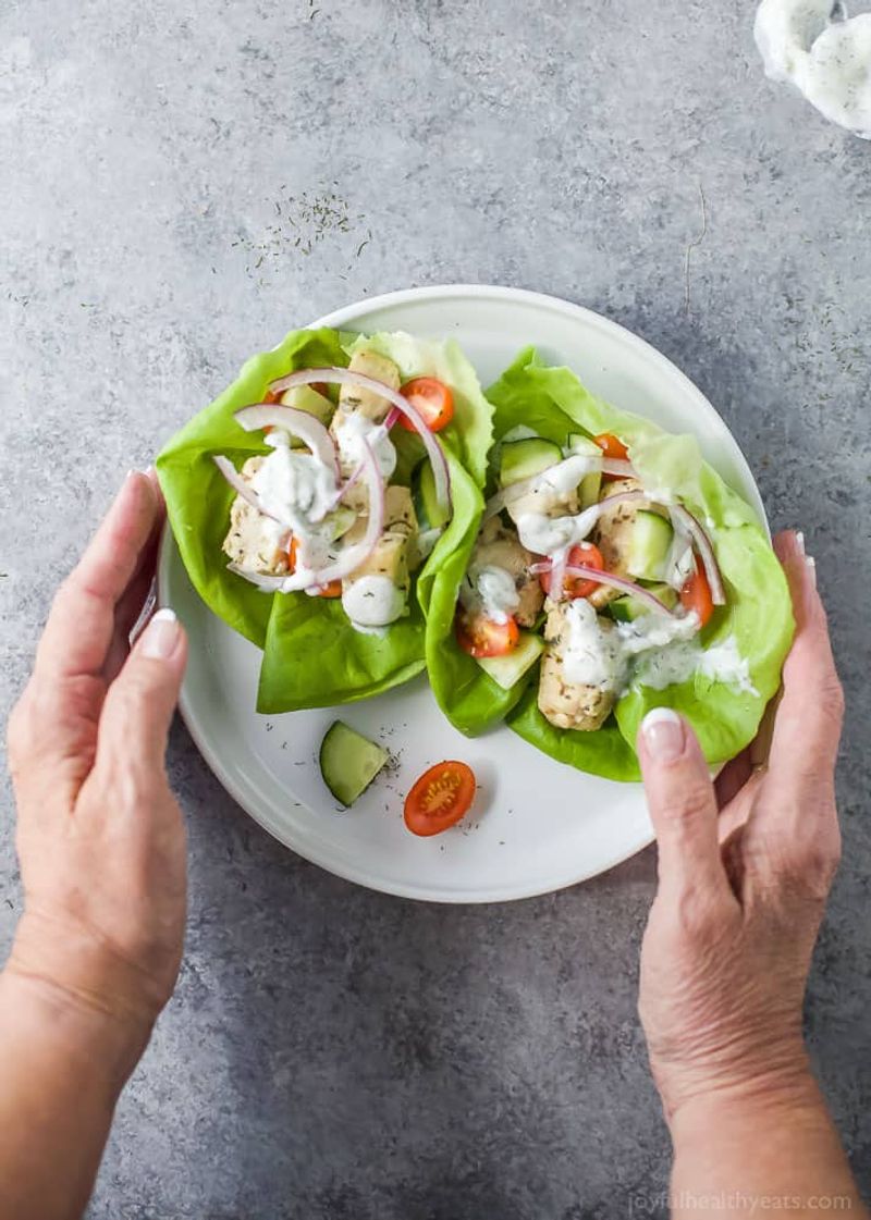 Souvlaki-Style Turkey Lettuce Wraps
