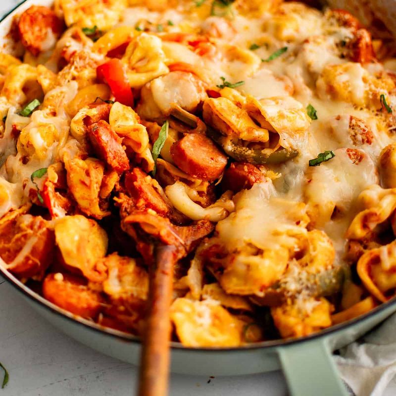 Baked Tortellini with Sausage and Peppers