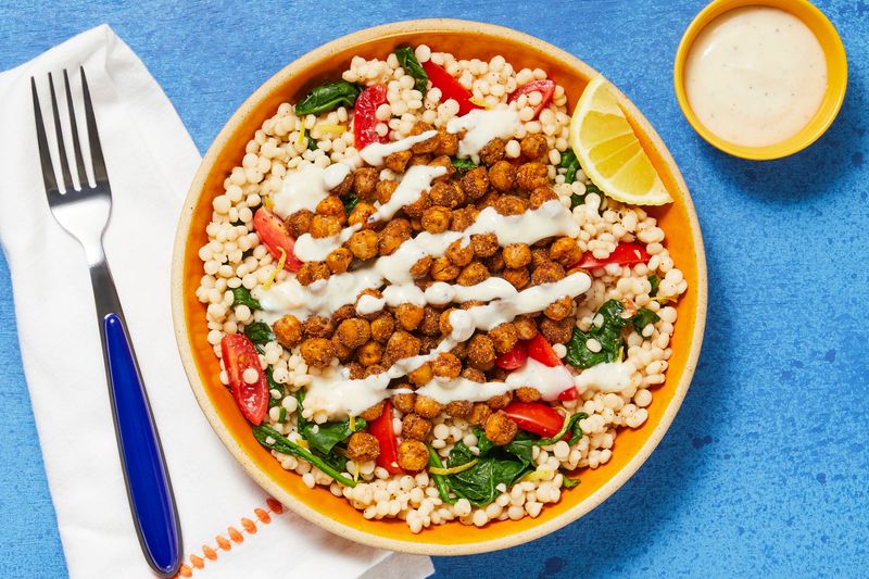 Chickpea and Spinach Couscous Bowl