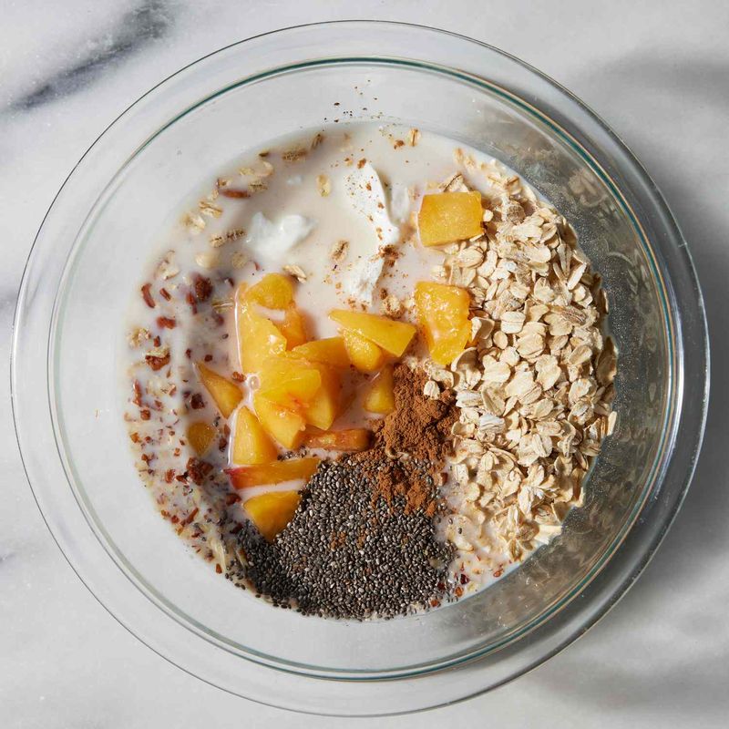 Fortified Oatmeal With Almond Milk and Chia Seeds