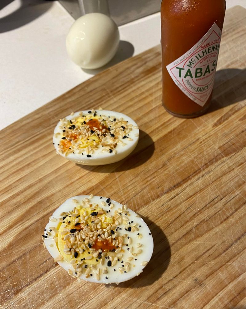 Hard-Boiled Eggs With Hot Sauce