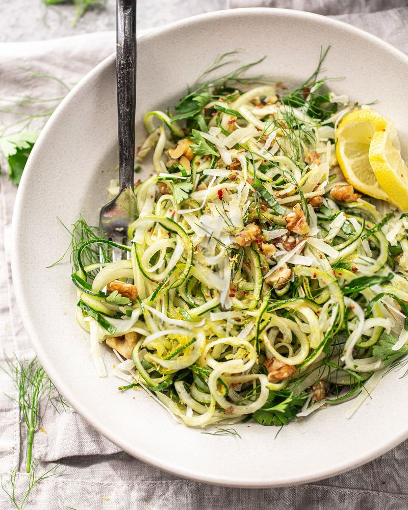 Zucchini Ribbon Pasta with Lemon and Herbs