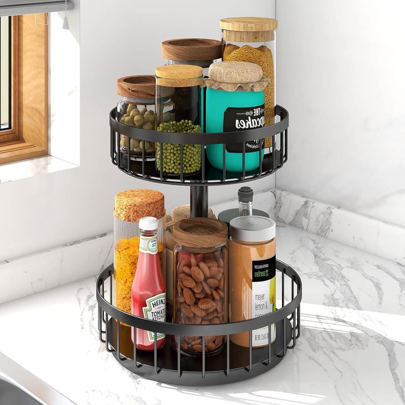 Add a Lazy Susan for Corner Shelves