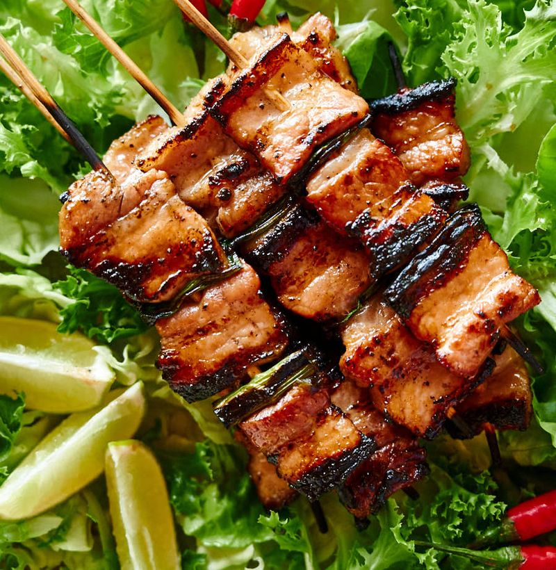 Spicy Pork Belly Skewers