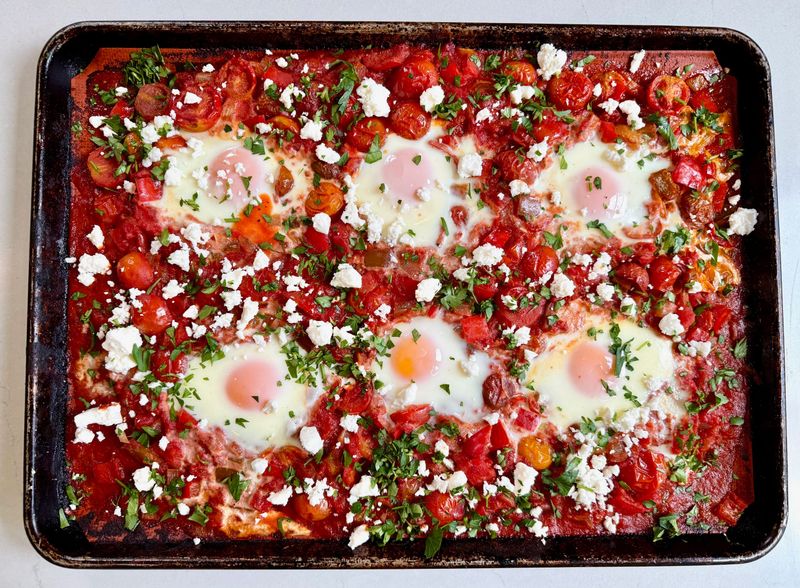 Sheet Pan Shakshuka-Style Eggs