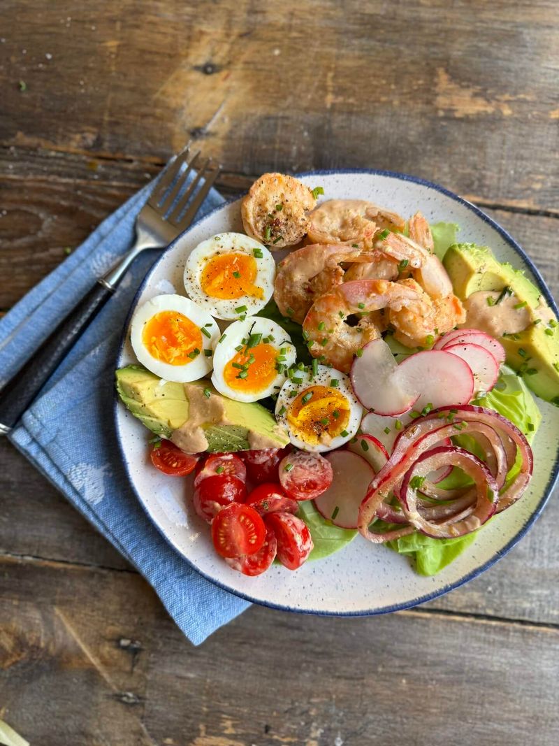 Shrimp Louie Salad with Celery and Radish