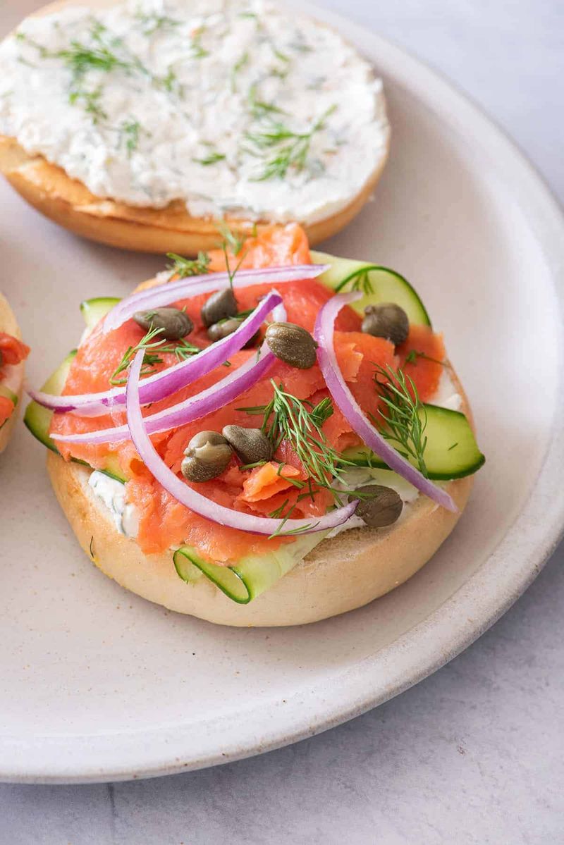 Smoked Salmon Bagel with Cream Cheese