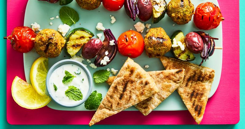 Veggie Falafel Skewers