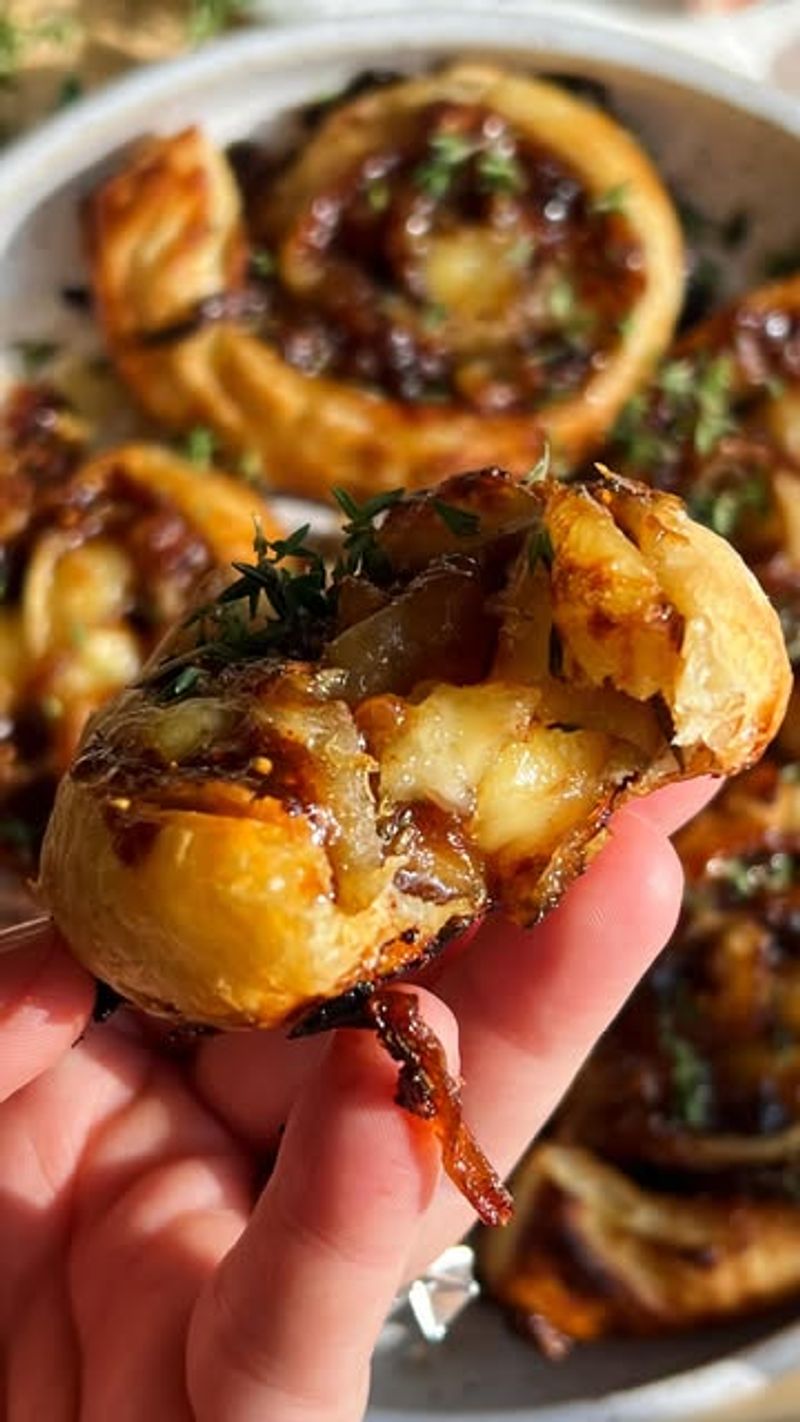 Caramelized Onion and Brie Sausage Rolls
