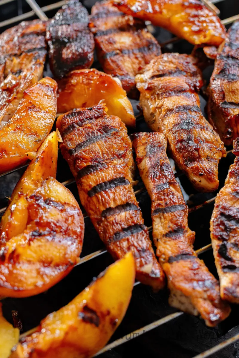 Hot Honey Peach Grilled Chicken