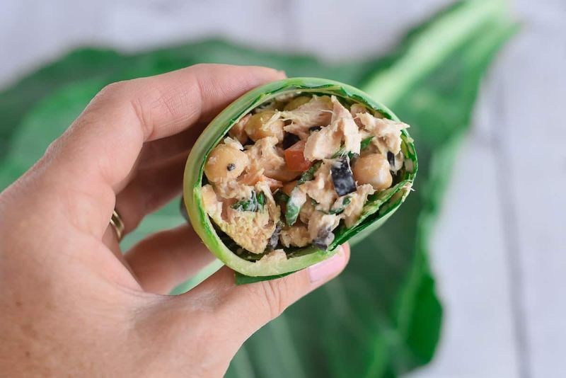 Tuna Salad Collard Green Wrap