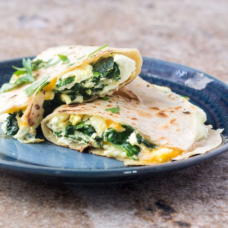 Spinach and Egg Breakfast Quesadilla