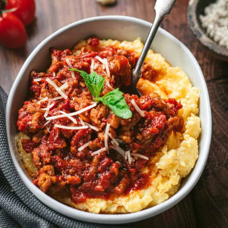 One-Pot Polenta with Sausage Ragu
