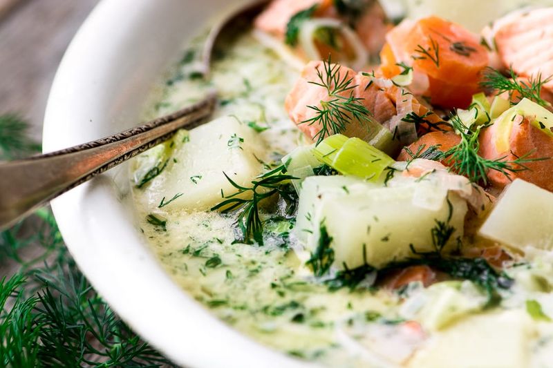 Finland: Lohikeitto (Creamy Salmon Soup)