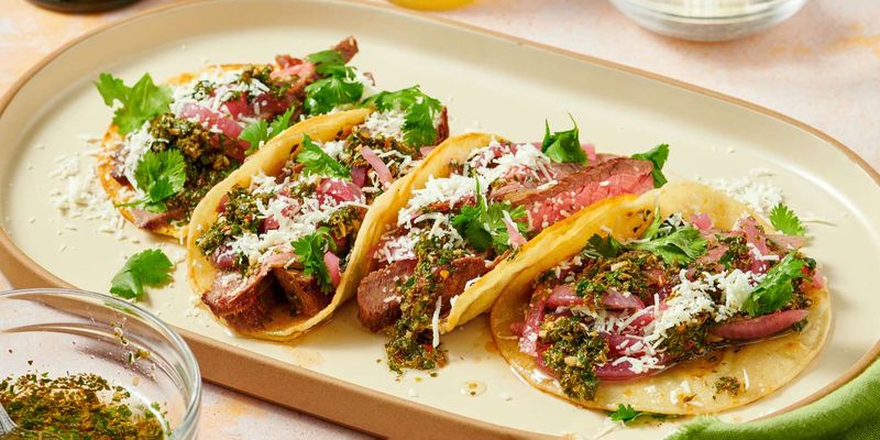 Steak and Chimichurri Tacos