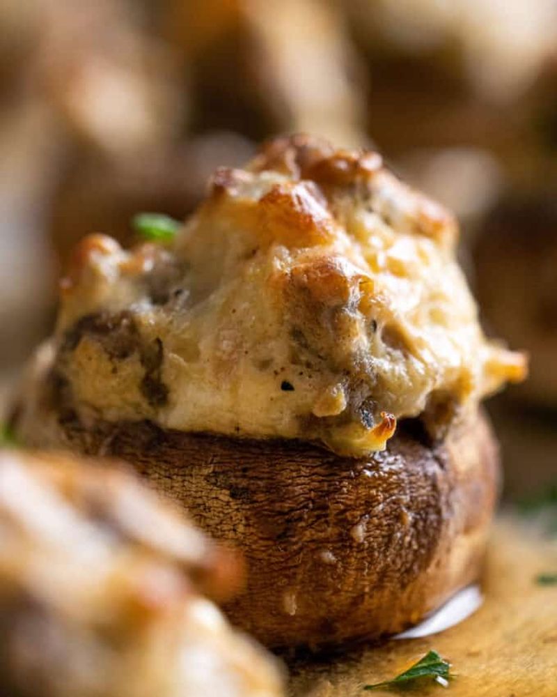 Italian Sausage and Ricotta Stuffed Mushrooms