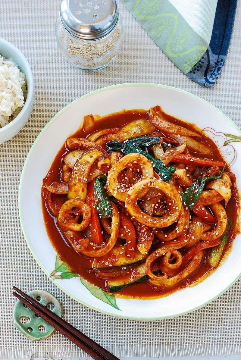 Ojingeo Bokkeum (Spicy Stir-Fried Squid)