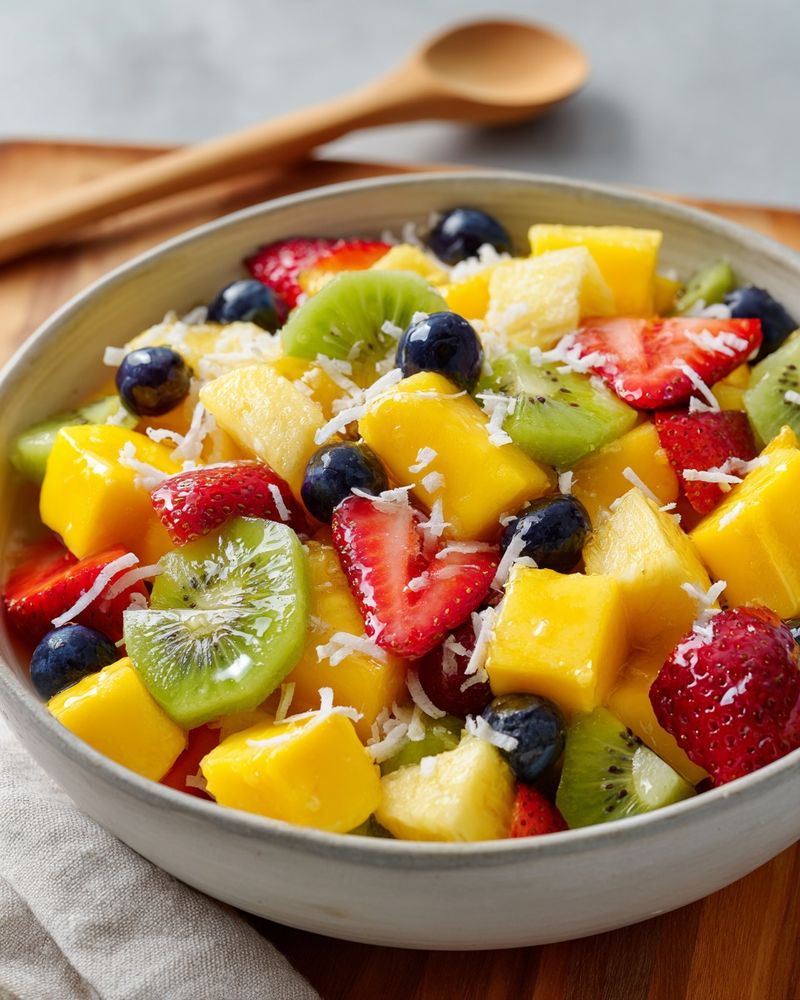Kiwi Fruit Salad with Mint Syrup