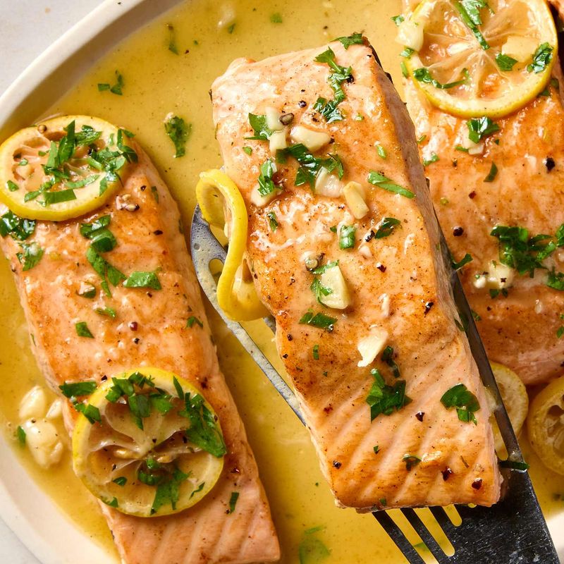 Baked Salmon with Lemon and Herb Butter