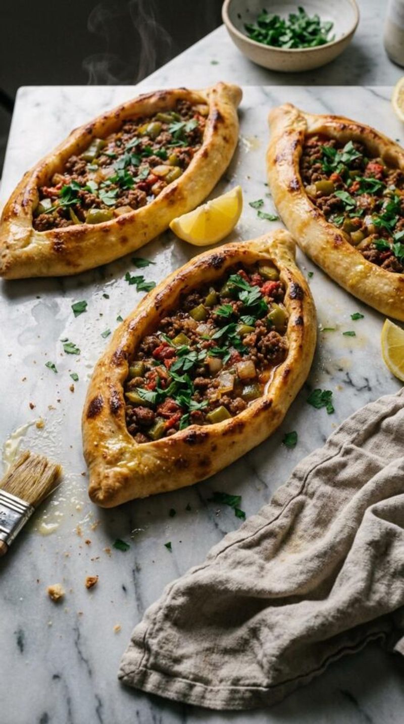 Lamb Mince Pide (Turkish Flatbread Boats)