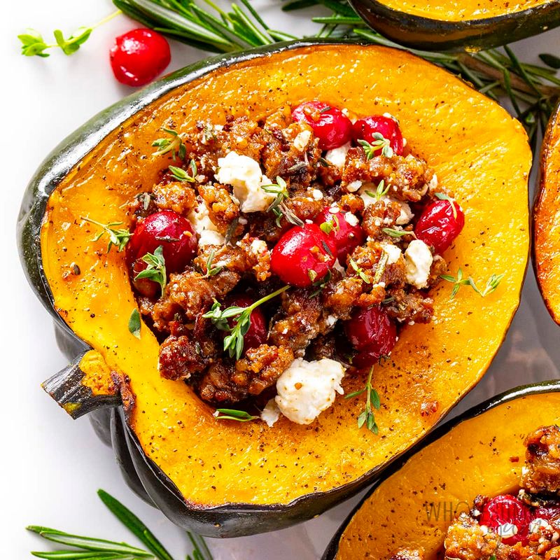 Lamb Mince Stuffed Acorn Squash