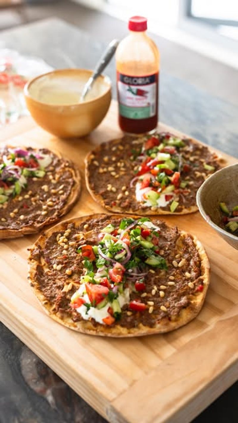 Lamb Mince Flatbread with Yogurt and Herbs