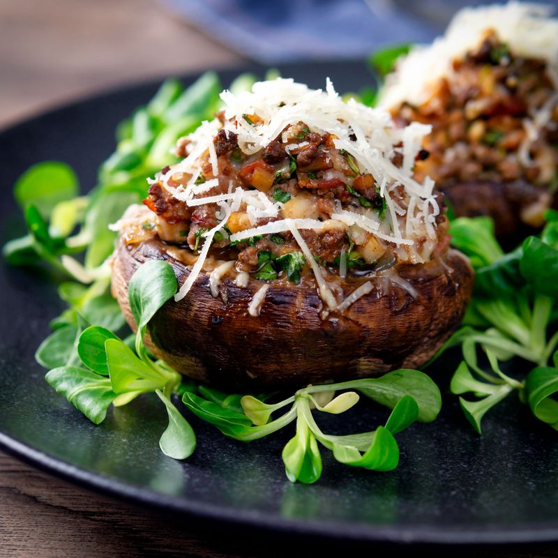 Lamb Mince Stuffed Mushrooms